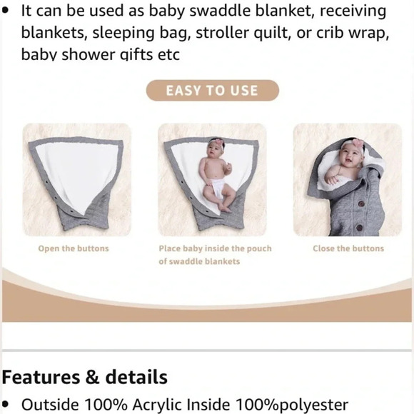 Baby Sherpa cable knit Sleeping bag/ Swaddle blanket NWOT - Picture 9 of 9